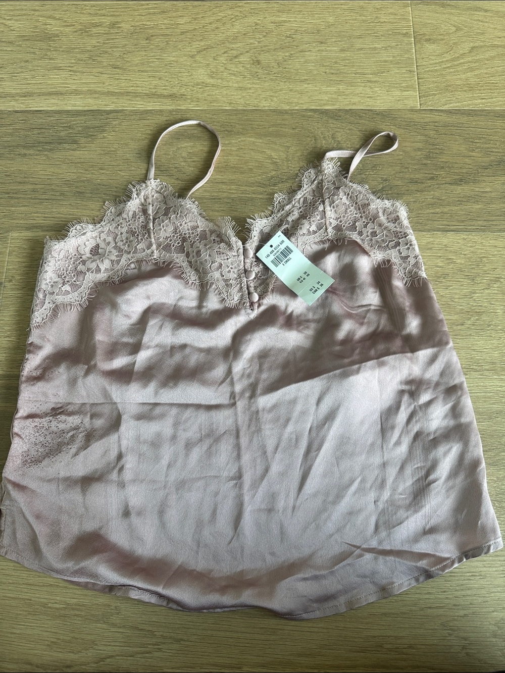 Abercrombie Lace-Trim Satin Cami Top - Dusty Pink